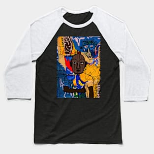 Dark Street Art Male Character with Basic Mask and Dark Eyes Baseball T-Shirt